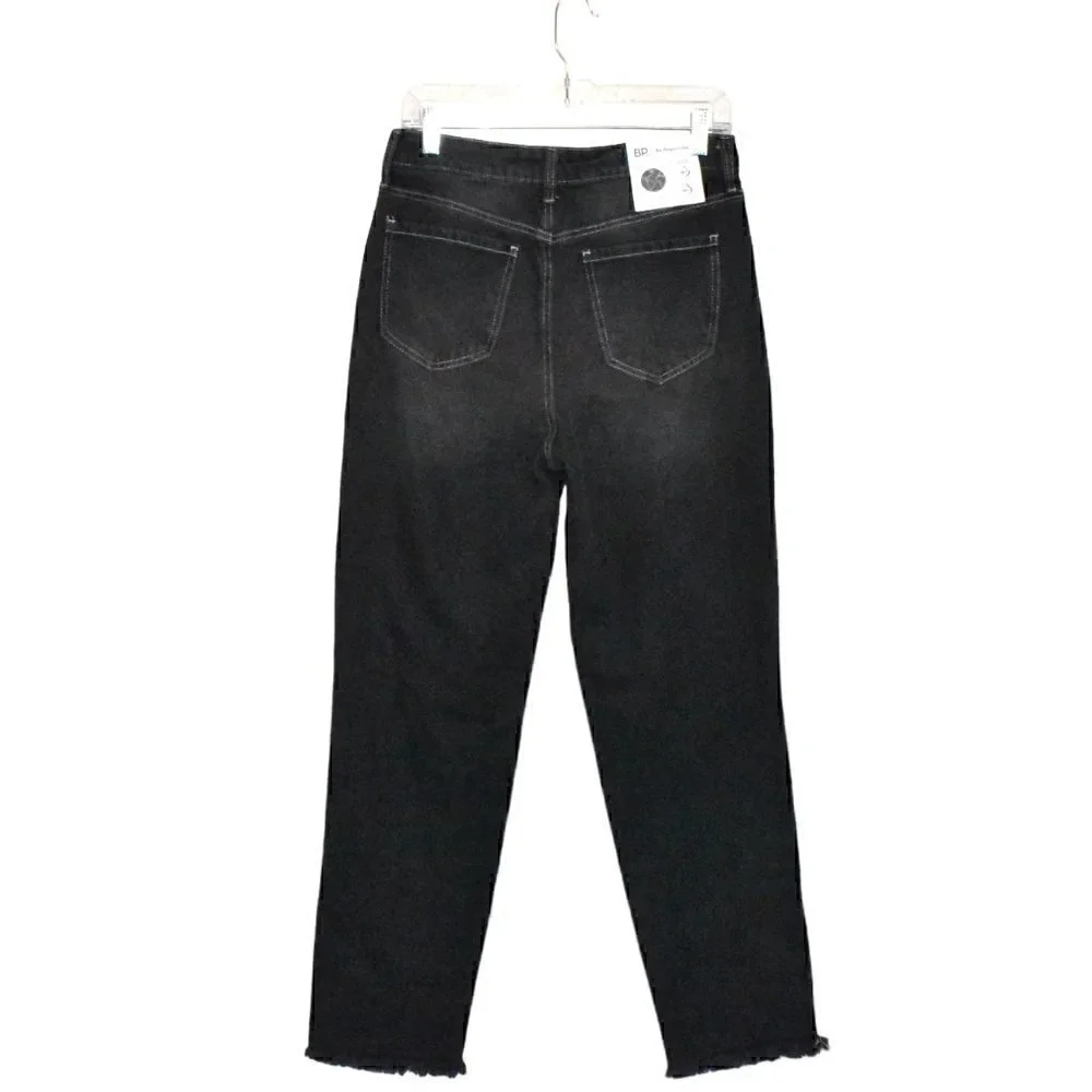 BP Be Responsible Ripped High Waist Mom Denim Jeans Vintage Black Size 28